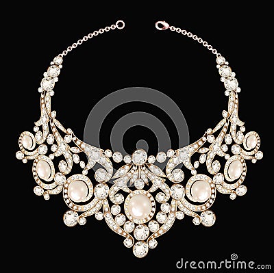 piece of jewelry made of woman`s necklace with Vector Illustration