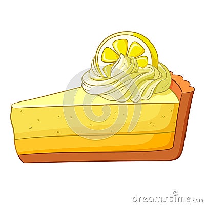 A piece of lemon cake. Vector illustration. Vector Illustration