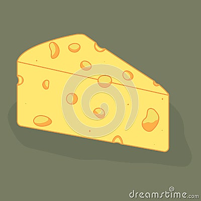 Piece Maasdam cheese. Vector illustration Vector Illustration