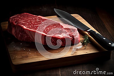 Piece meat steak. Generate AI Stock Photo