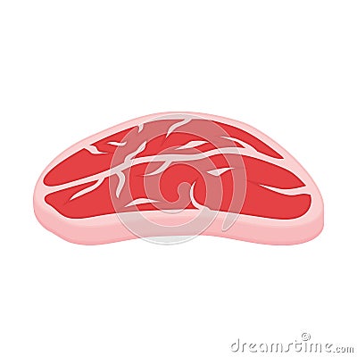 Piece of meat vector icon. Steak . Vector Illustration