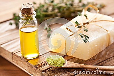 Piece of natural soap. Stock Photo