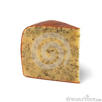 Piece of old mature cumin cheese Stock Photo