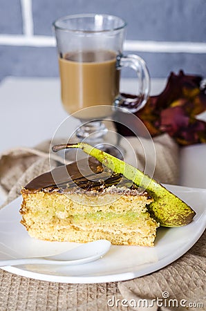 Pear flavored cake Stock Photo