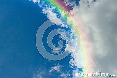 Piece of picturesque multicolored rainbow Stock Photo