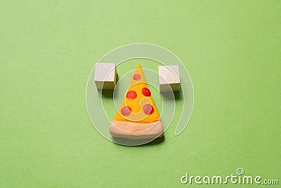 Piece of pizza Icon as cooking concept Stock Photo