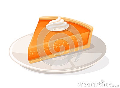 Piece of pumpkin pie Vector Illustration