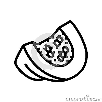 piece pumpkin seeds line icon vector illustration Vector Illustration