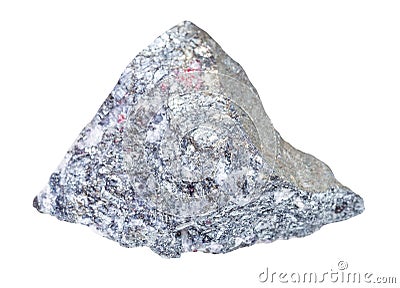 piece of raw Stibnite (Antimonite) rock isolated Stock Photo