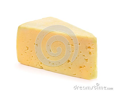 Piece of semi hard cheese Stock Photo