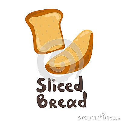 A piece of toast bread. Isolated bakery icon on white background. EPS10 vector illustration. Lunch, dinner, breakfast Vector Illustration