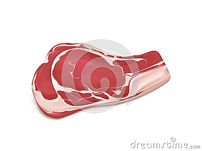 Piece of uncooked fresh meat realistic vector Vector Illustration