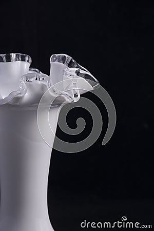Hand blown white vase Stock Photo