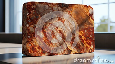 Realistic Hyper-detailed Polished Marble Tile Countertop Stock Photo