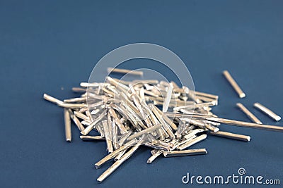 Pieces of aluminum wire chemical experiments Stock Photo