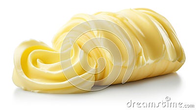 Pieces of butter isolated on white background Stock Photo