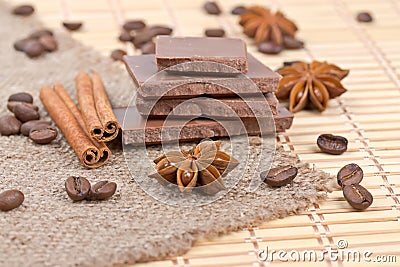 Pieces of chocolate Stock Photo