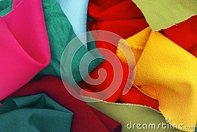 Pieces of colored textile Stock Photo