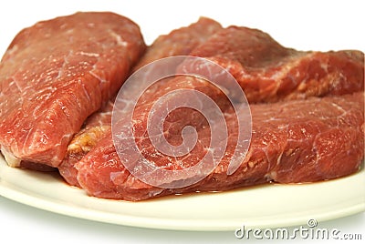 Pieces of crude meat Stock Photo
