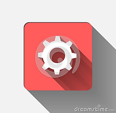 Pieces gear white icon on background. Vector illustration Vector Illustration