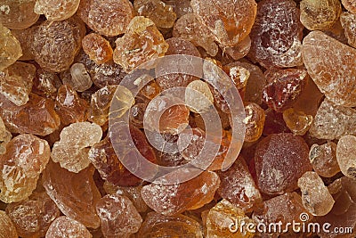 Pieces of Gum arabic Stock Photo