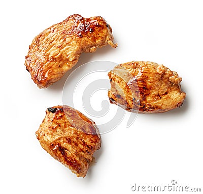 pieces of juicy fried chicken fillet Stock Photo