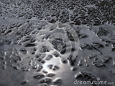 Pieces of melting ice of a freshwater lake Stock Photo