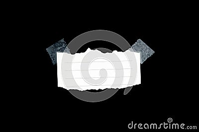 Pieces of notepaper on black background Stock Photo