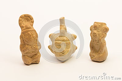 Pieces of peruvian pottery, inca ceramic Stock Photo