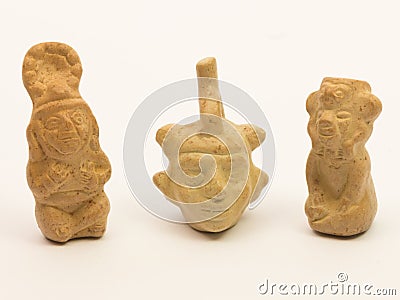 Pieces of peruvian pottery, inca ceramic Stock Photo