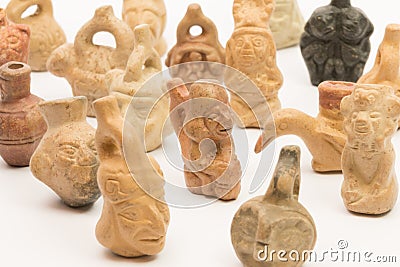 Pieces of peruvian pottery, inca ceramic Stock Photo