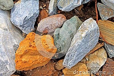 Pieces of Stone Rock Rubble Texture - Stock Image Stock Photo