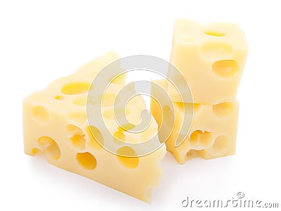 Pieces of swiss cheese Stock Photo