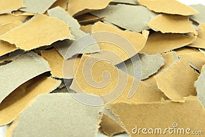 Pieces of torn brown paper. Stock Photo