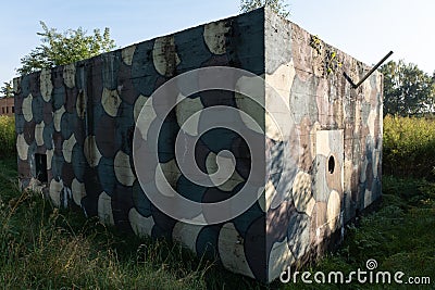 Polish defense and fortification line in Piekary Slaskie. Renovated bunker attraction. Editorial Stock Photo