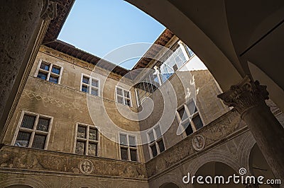 PIENZA - TUSCANY/ITALY, OCTOBER 30, 2016: Palazzo Piccolomini, one of the first examples of Renaissance architecture in Pienza Editorial Stock Photo