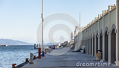 Pier of Acciaroli village, in Cilento coast, Italy Stock Photo