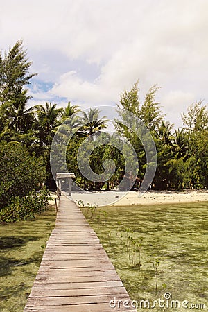 Pier in Gam Islands, Raja Ampat Stock Photo