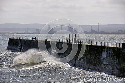 View from Hartlepool Headland towards Redcar Stock Photo