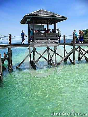 Pier, islands near Kota Kinabalu Stock Photo