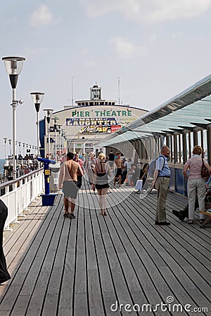 Bournemouth Pier with tourists, England Editorial Stock Photo