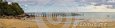 Pier at Plage des Dames in Noirmoutier Stock Photo