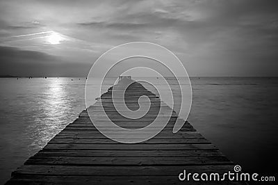 Pier at Playa del Muro in Alcudia, Spain Stock Photo