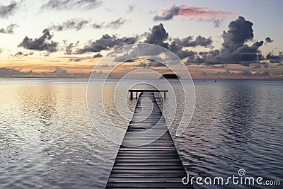 Pier in Raiatea Stock Photo