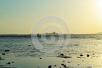 Pier on the Red Sea, Sharm el Sheikh, Egypt. Sunrise Stock Photo