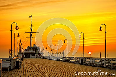 Pier in Sopot Stock Photo