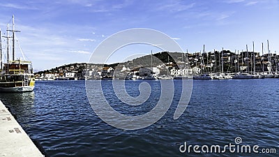 Pier and waterfront in Trogir Editorial Stock Photo