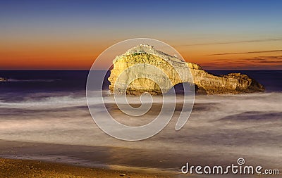 The Pierced Rock, Miramar Beach, Biarritz, France Stock Photo