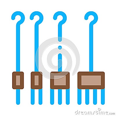 Piercing Hooks Icon Vector Outline Illustration Vector Illustration