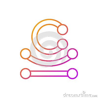 Piercing jewelry gradient linear vector icon Vector Illustration